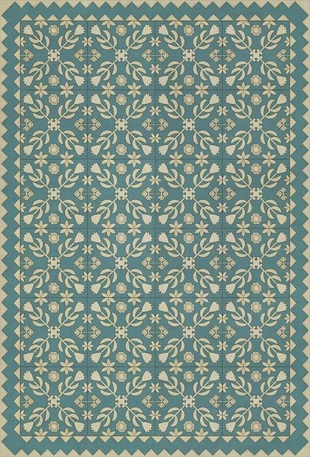 Floral Quilt Odes and Elegies - vinyl floor cloth sizes 20x30, 24x36, 30x44, 38x56