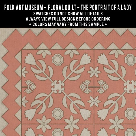 Floral Quilt This Old Village - vinyl floor cloth 5"x5" swatch