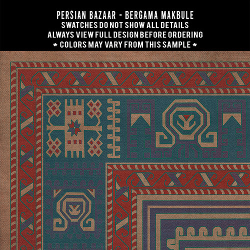 Bergama Makbule - vinyl floor cloth 5"x5" swatch