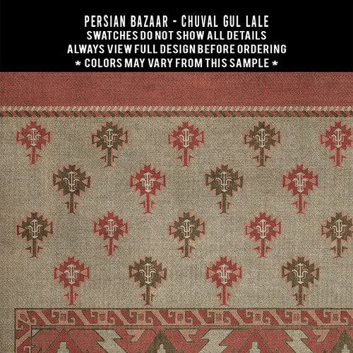 Chuval Gul Lale - vinyl floor cloth 5"x5" swatch