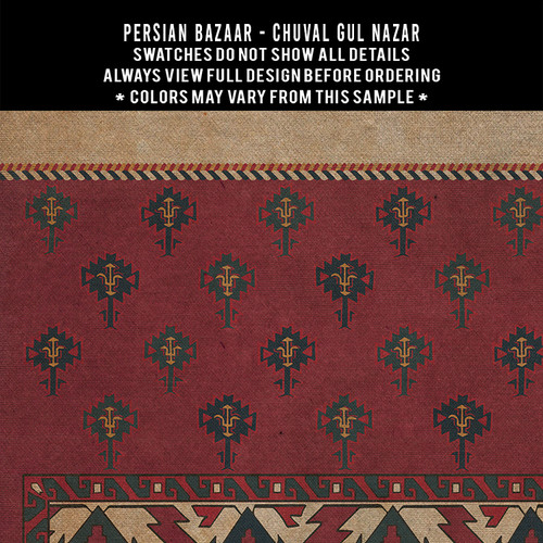 Chuval Gul Nazar - vinyl floor cloth 5"x5" swatch