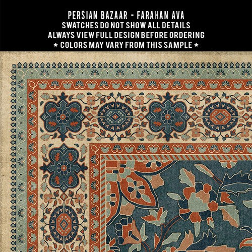 Farahan Ava - vinyl floor cloth 5"x5" swatch 