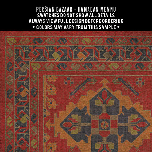 Hamadan Memnu - vinyl floor cloth 5"x5" swatch