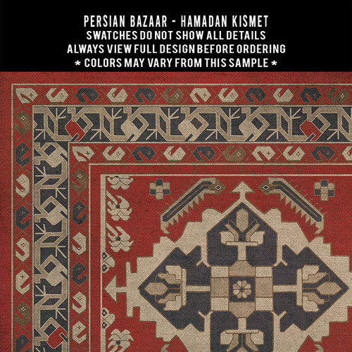 Hamadan Kismet - vinyl floor cloth 5"x5" swatch