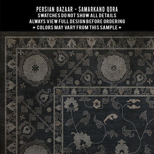 Samarkand Qora - vinyl floor cloth 5"x5" swatch