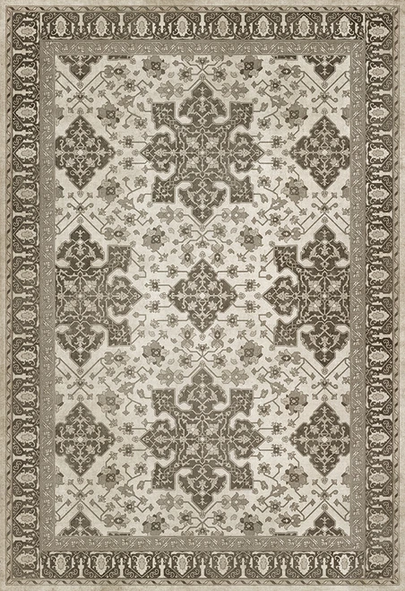 Williamsburg Star Ushak Majesty Shining - vinyl floor cloth sizes 52x76, 70x102, 84x120