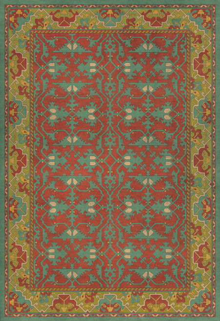 Williamsburg Lotto Ushak Any Lifetime - vinyl floor cloth sizes 52x76, 70x102