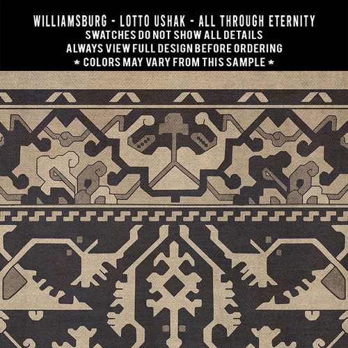 Williamsburg Lotto Ushak All Through Eternity - vinyl floor cloth 5"x5" swatch sample