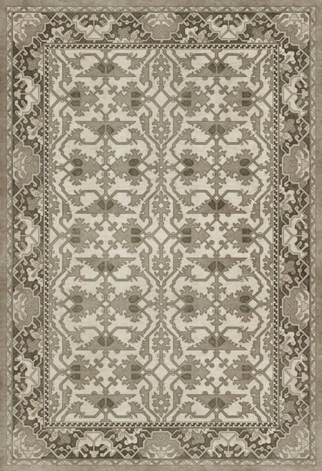 Williamsburg Lotto Ushak If You Show Patience - vinyl floor cloth sizes 52x76, 70x102