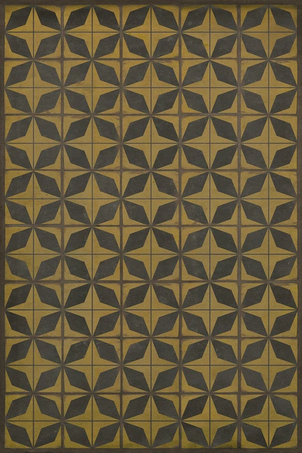 Classic Pattern 54 Cosmic Ray - vinyl floor cloth sizes 20x30, 24x36, 30x44, 38x56