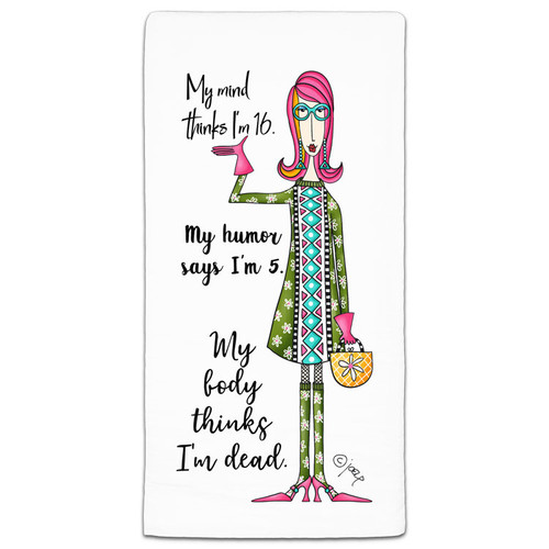 dolly mama tea towel my mind thinks 