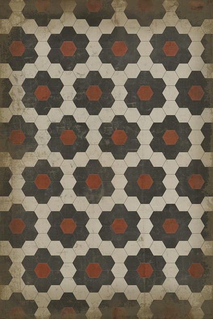 Classic Pattern 2 Organic Synthesis - vinyl floor cloth sizes 20x30, 24x36, 30x44, 38x56, 52x76, 70x102