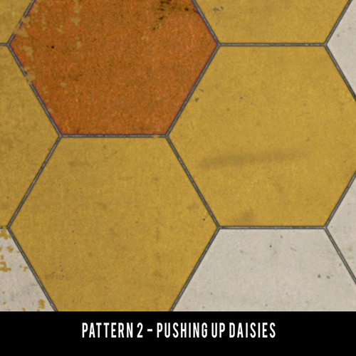 Pattern 2 Pushing Up Daisies - vinyl floor cloth sizes  swatch sample