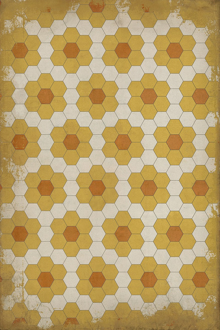Pattern 2 Pushing Up Daisies - vinyl floor cloth sizes 20x30, 24x36, 30x44, 38x56, 52x76, 70x102