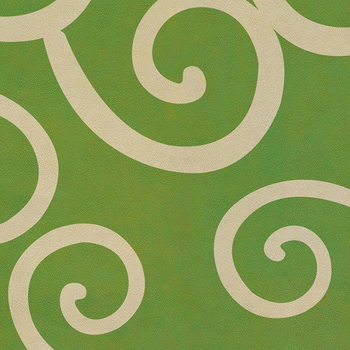 Classic Pattern 4 Sea of Green lightly distressed vinyl floor cloth swatch sample 