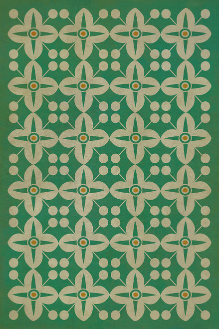 Pattern 3 The Emerald City lightly distressed vinyl floor cloth 20x30, 24x36, 30x44, 38x56, 52x76, 70x102