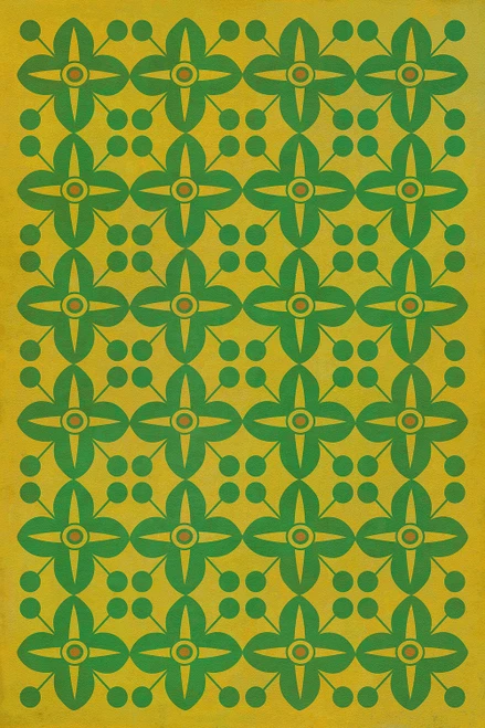 Classic Pattern 3 Follow the Yellow Brick Road lightly distressed vinyl floor cloth  sizes 20x30, 24x36, 30x44, 38x56, 52x76, 70x102