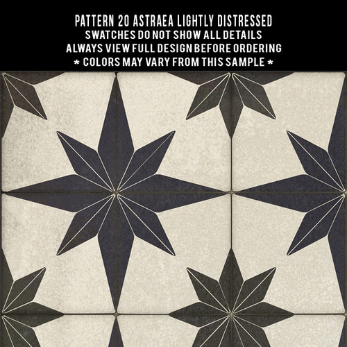 Pattern 20 Astraea (lightly distressed) - vinyl floor cloth swatch sample 
