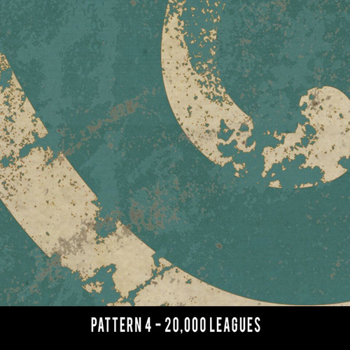 Classic Pattern 4 20,000 Leagues (distressed) - vinyl floor cloth swatch sample