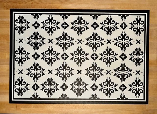 Flower Floor Mat / Black × White Amazon.com: Black and White Floral Carpet for Hallways Machine
