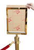 A4 Portrait Sign Frame- Gold Rope Barrier