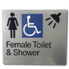 Female Accessible Toilet & Shower Braille Sign