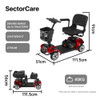 SectorCare Travel Mobility Scooter - Red