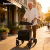 SectorCare ComfortRoll Rollator Walker with Backrest - Grey