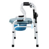 3-in-1 Folding Shower Chair, Commode and Walker – Blue
