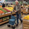 SectorCare Folding Shopping Rollator with Seat and Bag, 136 kg, Blue