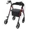 SectorCare Lightweight Aluminium Rollator Walker with Seat, Red