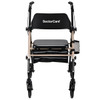SectorCare Foldable 4 Wheel Rollator Walker with Seat 136kg Champagne