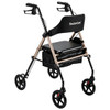 SectorCare Foldable 4 Wheel Rollator Walker with Seat 136kg Champagne