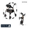 SectorCare Foldable 4 Wheel Rollator Walker with Seat 136kg Champagne