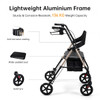 SectorCare Foldable 4 Wheel Rollator Walker with Seat 136kg Champagne