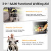 SectorCare Foldable 4 Wheel Rollator Walker with Seat 136kg Champagne