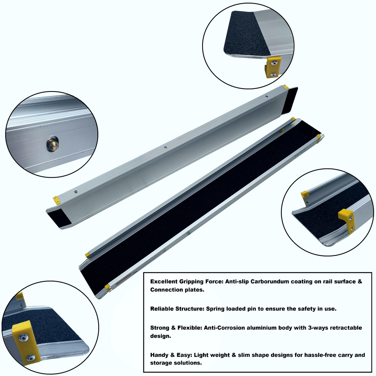 Counterweighted Ramps Telescopic Wheelchair Ramp- 7ft