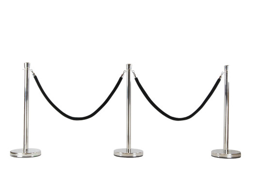 Rope Barriers - Sets of 3 posts + 2 Black Ropes