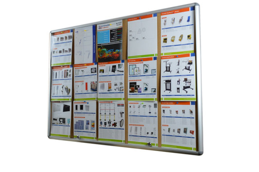 Lockable Notice Board 15xA4 Indoor