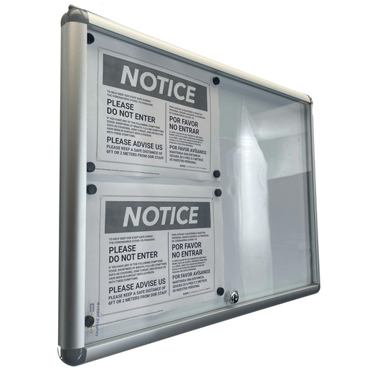 Lockable Notice Board 4xA4 Indoor Whiteboard