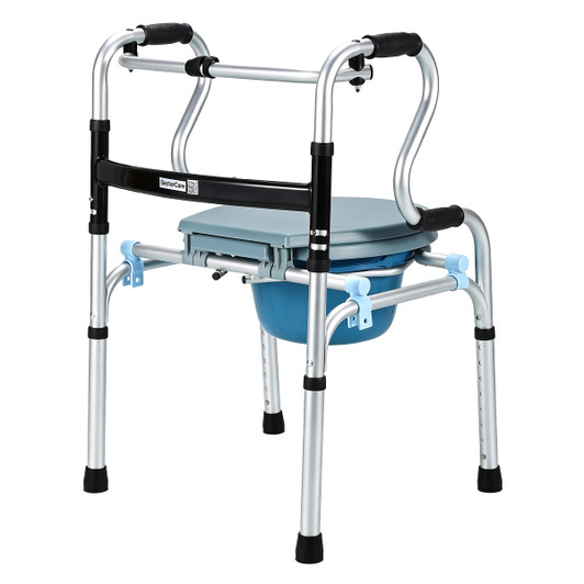 SectorCare 3-in-1 Folding Shower Chair, Commode and Walker – Blue