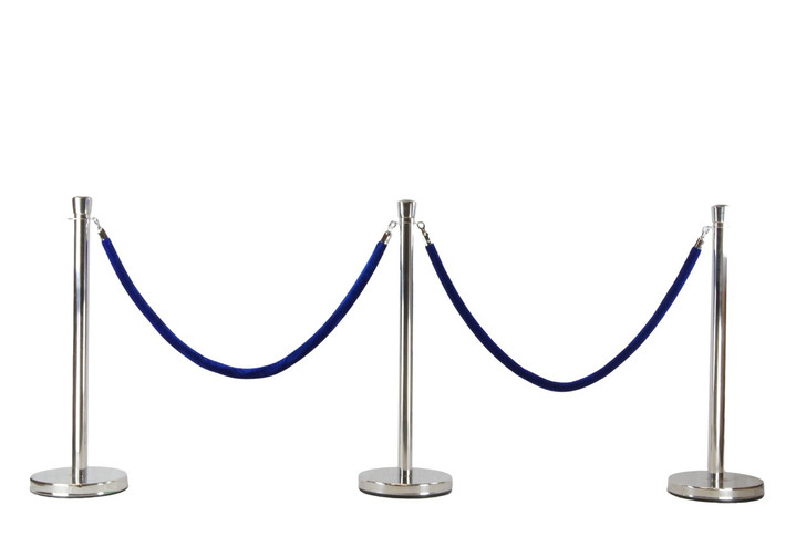 Rope Barriers - Sets of 3 posts + 2 Blue Ropes