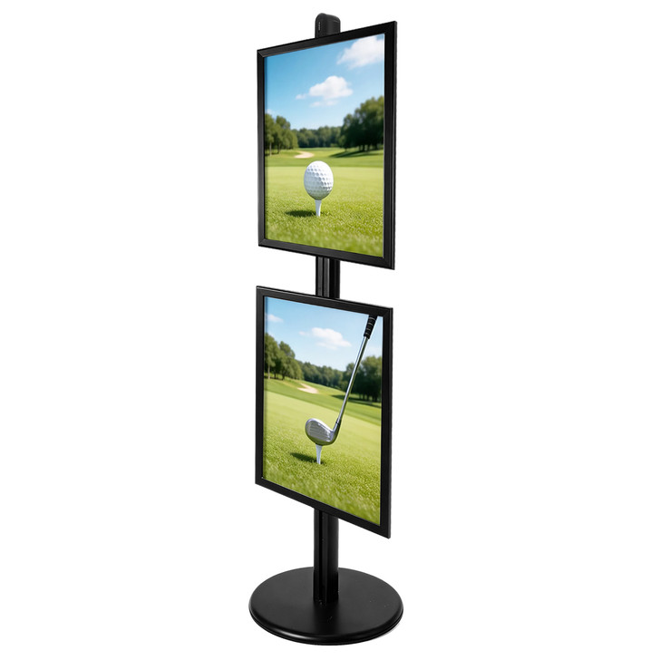 2x A2 Poster Stand- Single Sided Black With 32mm Heavy Duty Snap Frame