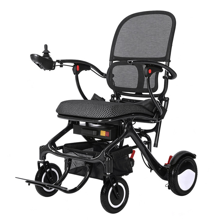 Infinity Carbon Ergo Folding Electric Wheelchair 136kg Capacity - Black