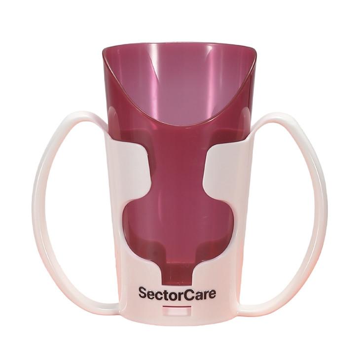 SectorCare Nosey Cup with Dual Handles 250mL Cut Out Rim Red
