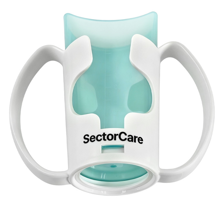 SectorCare Nosey Cup with Dual Handles 250mL Cut Out Rim Green