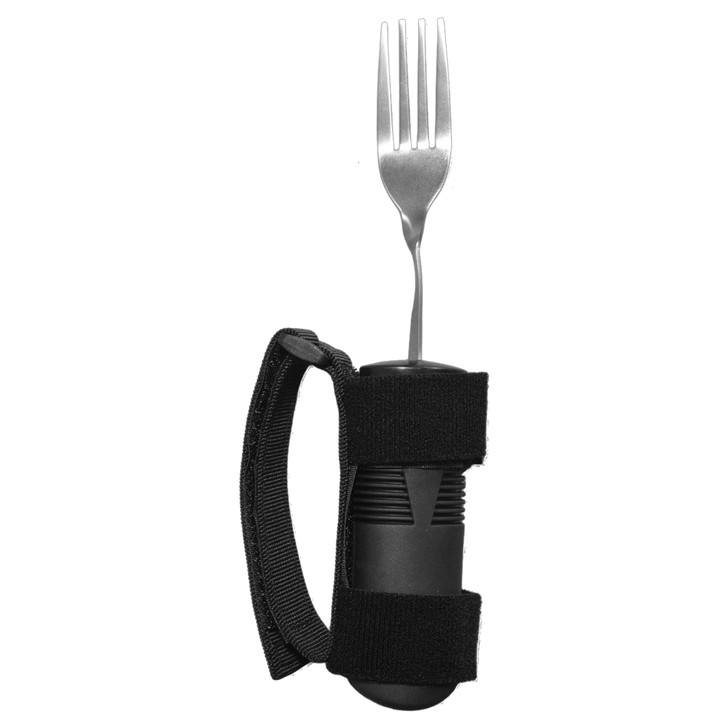 SectorCare Adaptive Eating Fork with Bendable Neck and Hand Strap Black