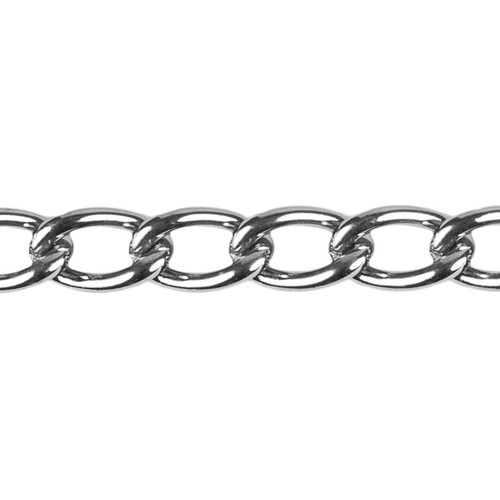 Curb Chain - 3.0mm - Chrome plated steel