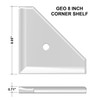 Geo Retrofit White Polished Corner Shelf 8" (SBA18313)