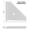 Geo Retrofit Bright White Polished Corner Shelf 10" (SBA18523)